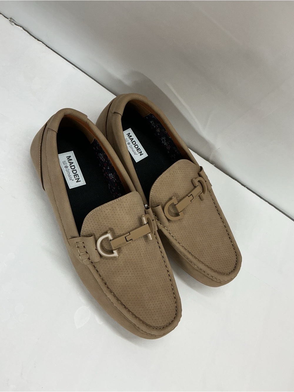 Steve Madden Men's Tan Suede Bit Loafers